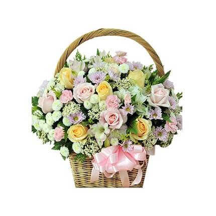 Hoa lẵng đẹp cho đôi tình nhận kỷ niệm ngày yêu