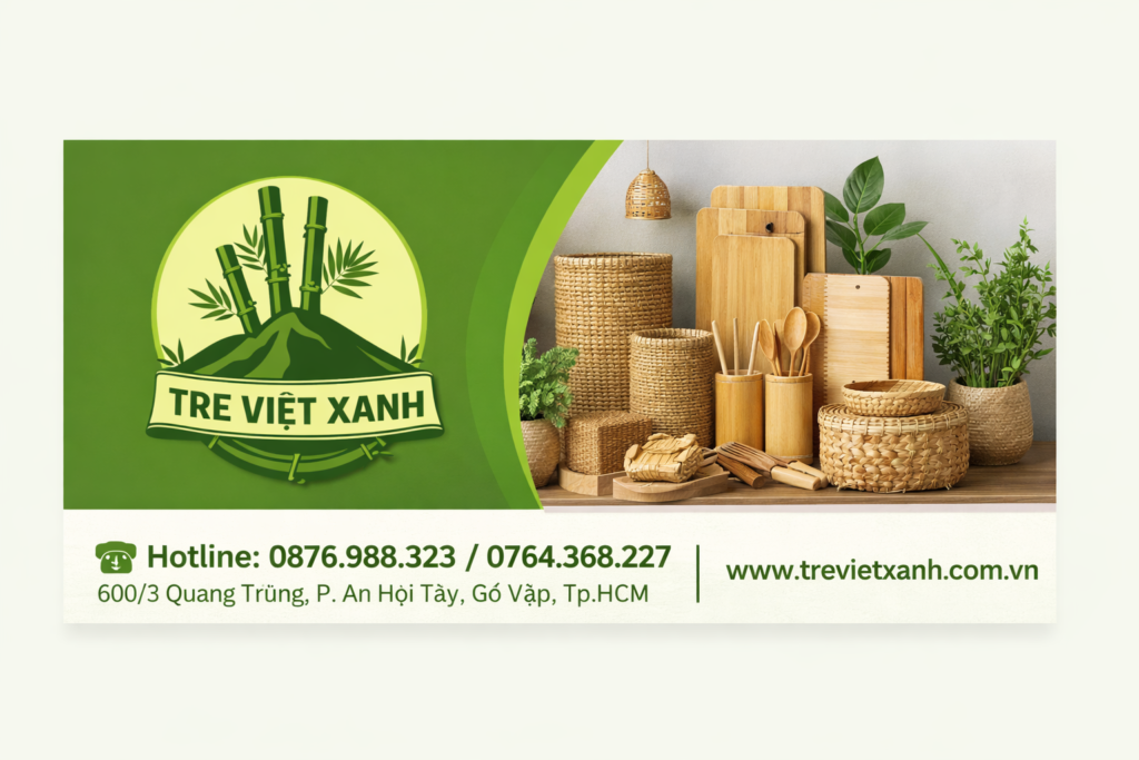 Banner Tre Việt Xanh sản phẩm gia dụng bằng tre thân thiện môi trường