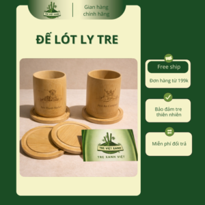 Đế Lót Ly Tre Tròn Có Rãnh Chống Trượt D9cm