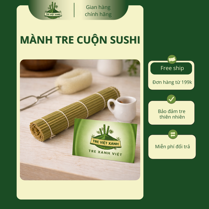Mành Cuộn Sushi Bằng Tre Tự Nhiên