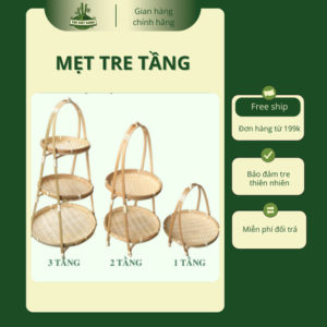Mẹt Tre Tầng – Khay Tre Bày Trí Thực Phẩm