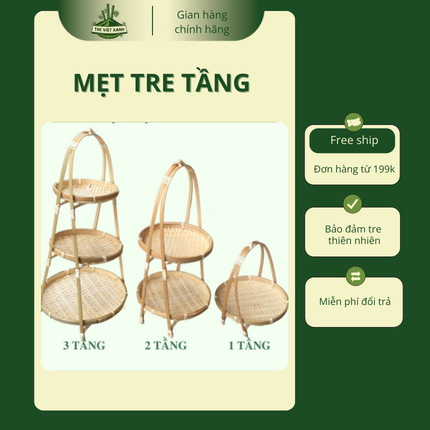 Mẹt Tre Tầng – Khay Tre Bày Trí Thực Phẩm