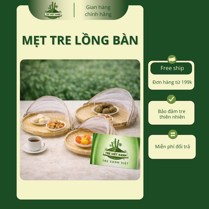 Mẹt Tre Có Nắp Đậy – Khay Tre Bảo Quản Thực Phẩm Chống Bụi