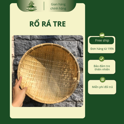 Rổ Cật Tre Viền Mây – Rá Tre Trang Trí Đa Kích Thước