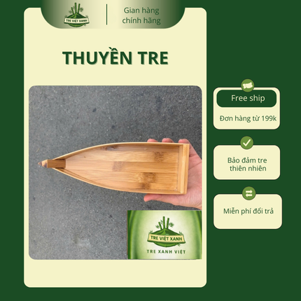 Thuyền Tre Mini – Khay Tre Trang Trí Món Ăn