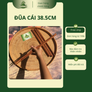 Đũa Cái Gỗ Dừa 38.5cm – Đũa Chiên Xào Tự Nhiên